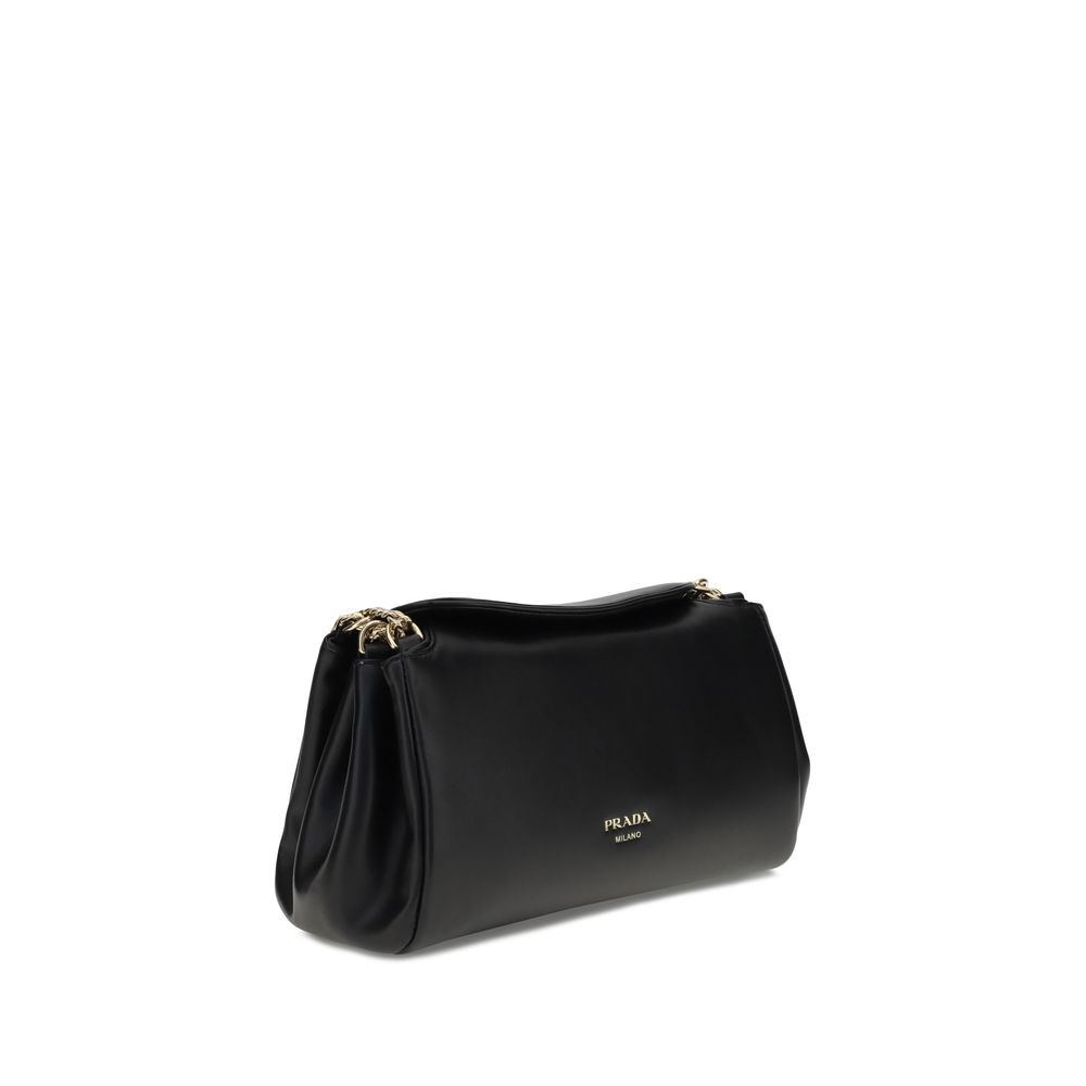 Prada Black Calf Leather Bos Taurus Shoulder Bag | Regal Royce