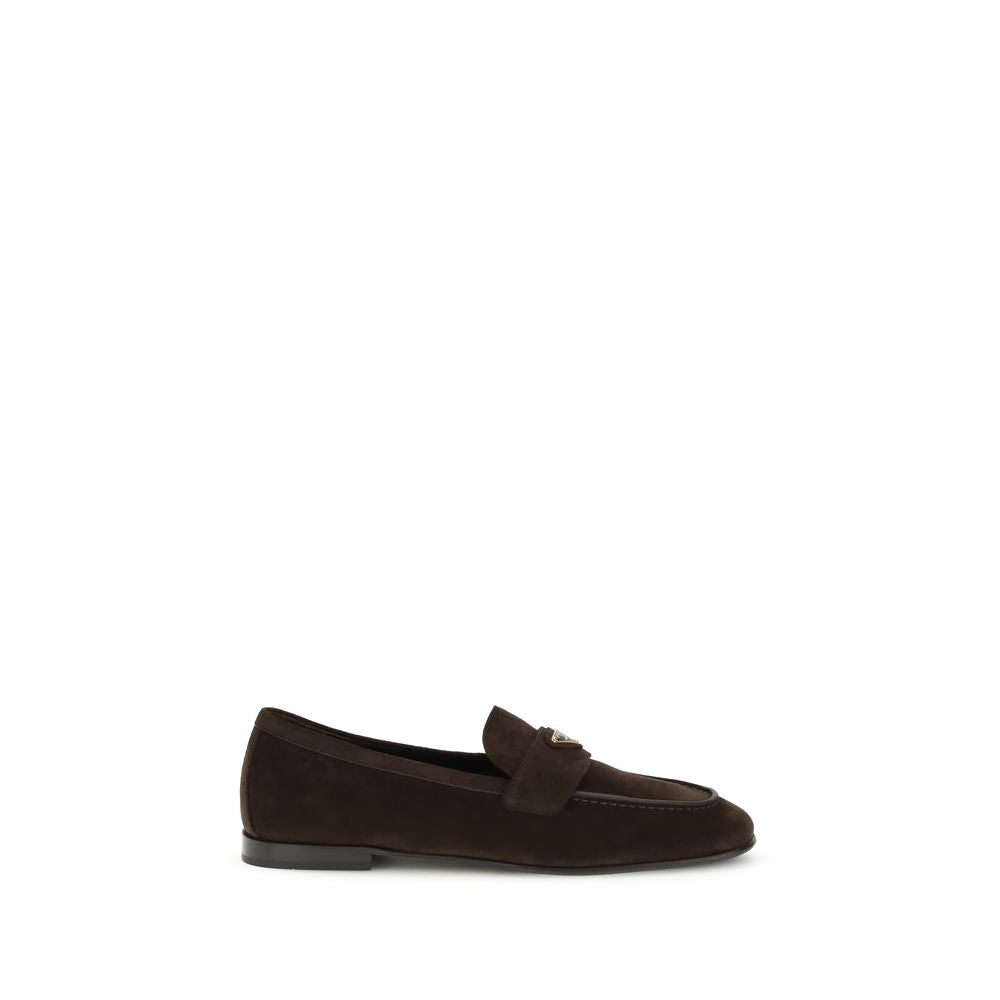 Prada Brown Calf Leather Bos Taurus Slip-On Loafers | Regal Royce