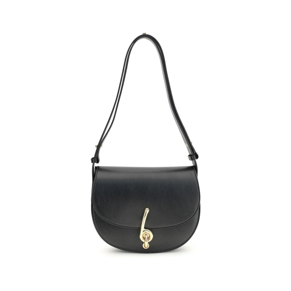 Burberry Black Calf Leather Bos Taurus Shoulder Bag | Regal Royce