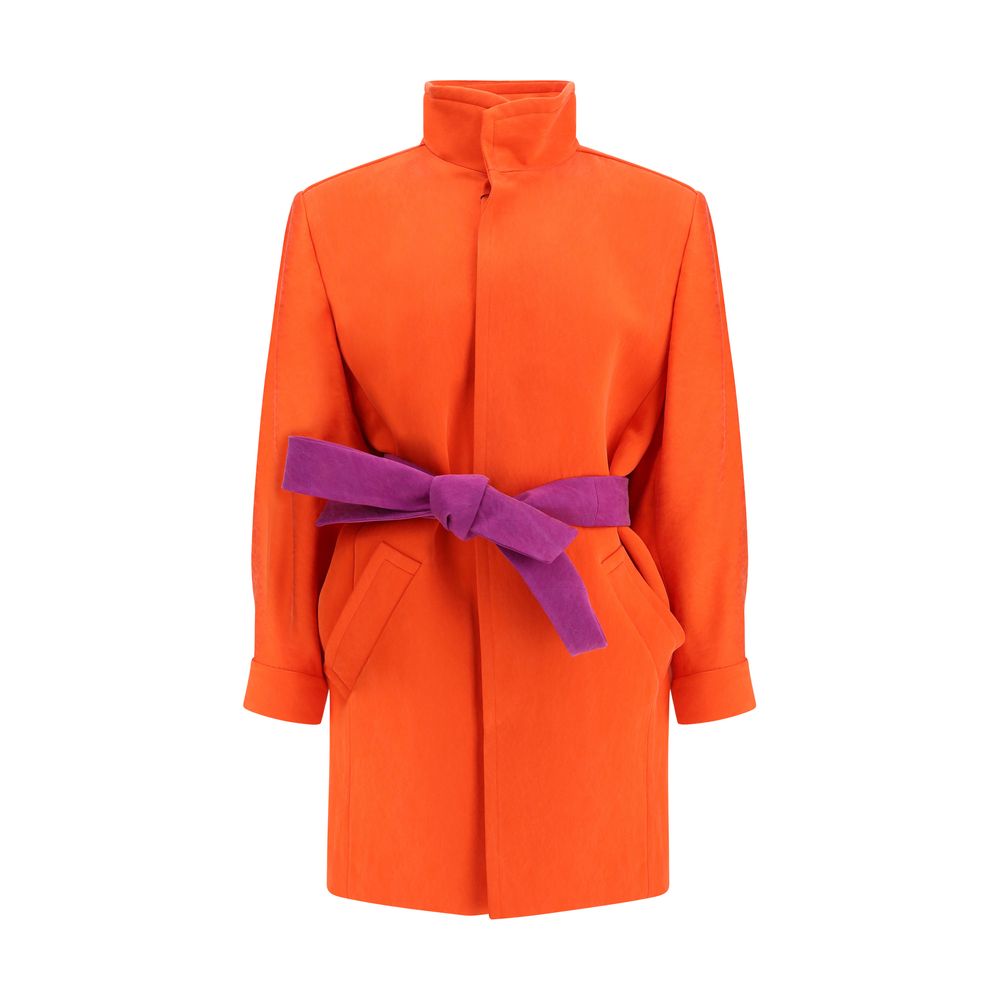 Saint Laurent Orange Silk Coat | Regal Royce