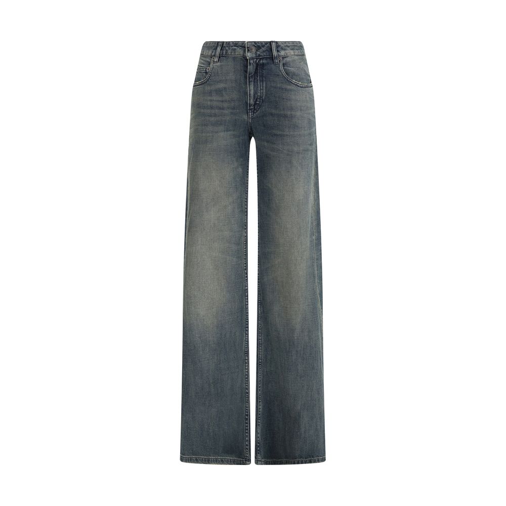 Balenciaga Blue Cotton Flared Jeans | Regal Royce