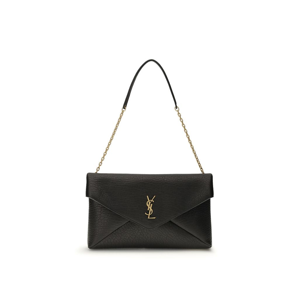 Saint Laurent Black Lamb Ovis Aries Aries Clutch Bag