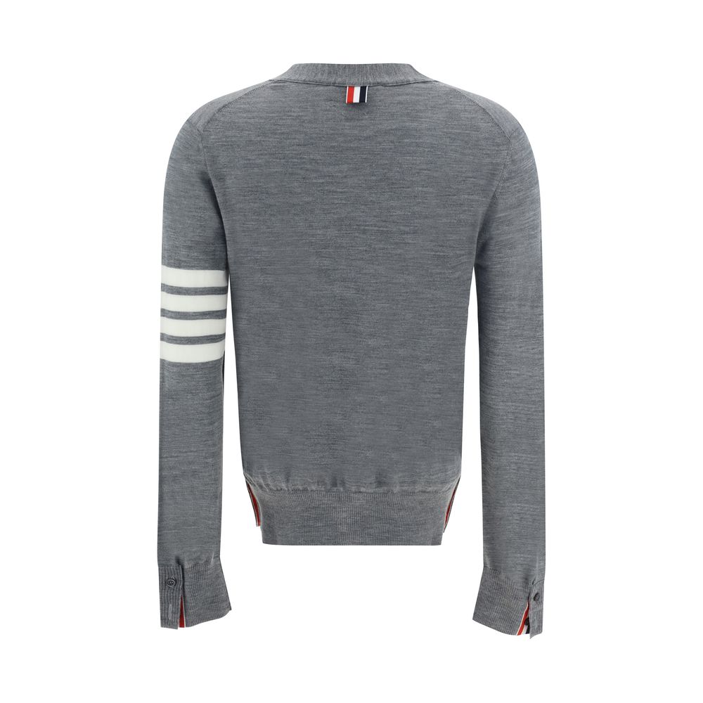 Thom Browne Gray Merino Wool Polo Shirt | Regal Royce