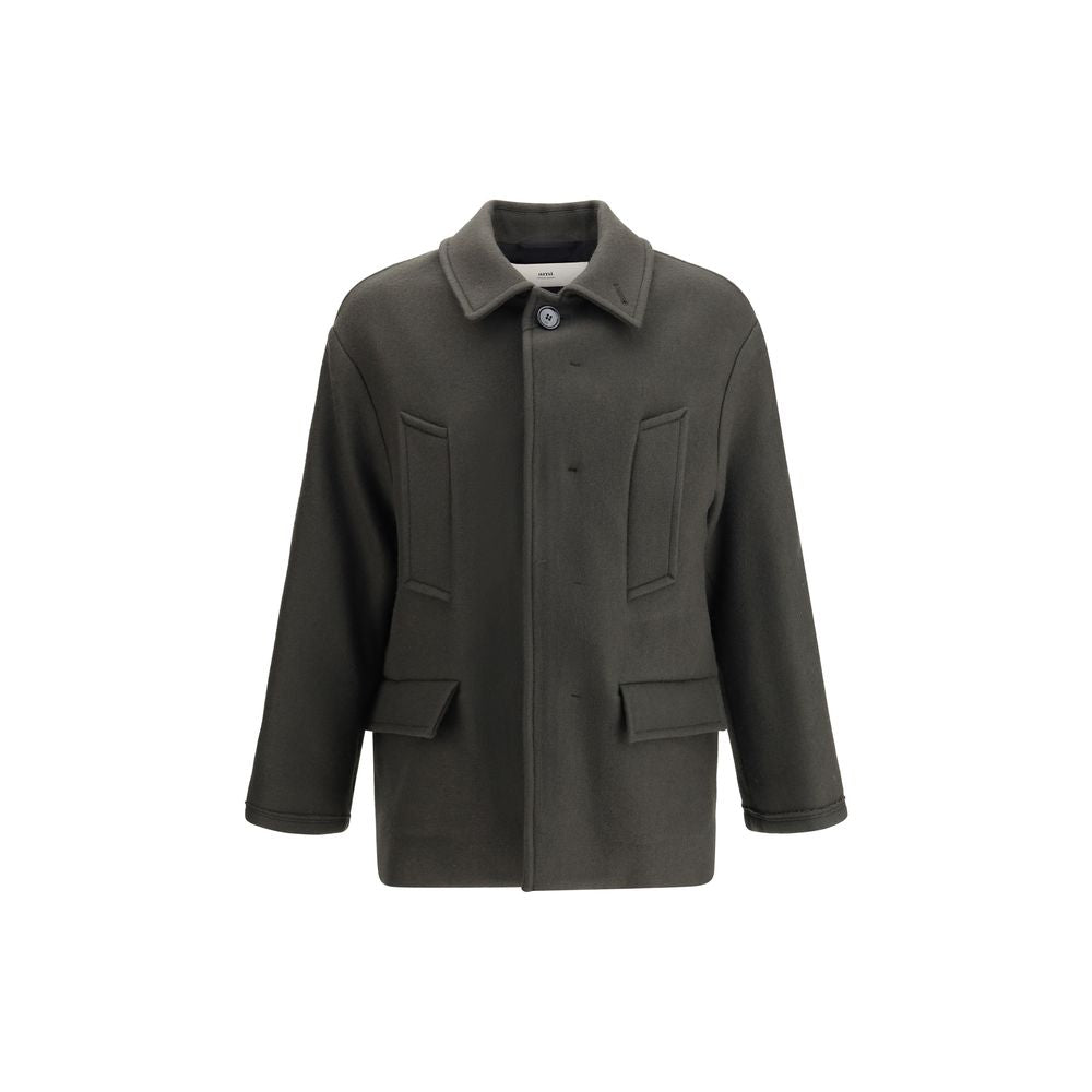 Ami Paris Gray Fleece Wool Coat | Regal Royce