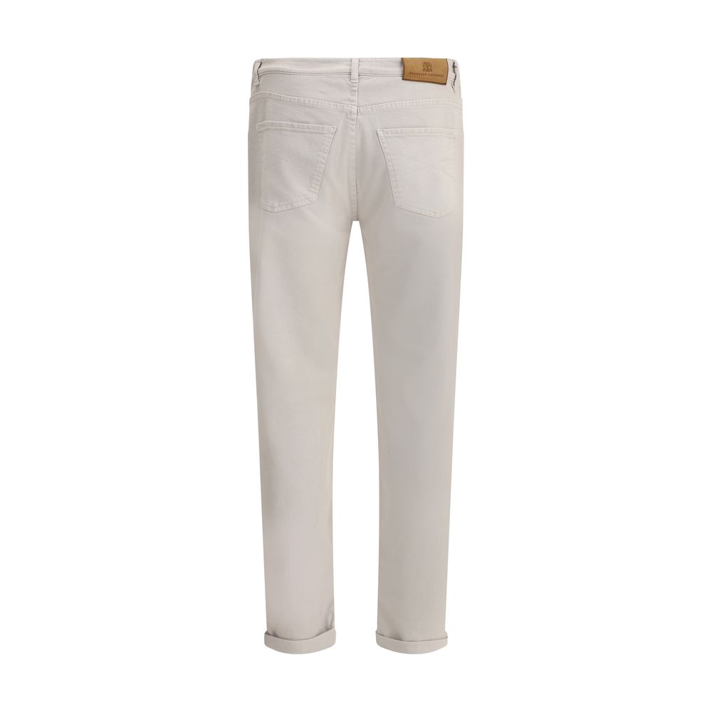 Brunello Cucinelli Beige Cotton Straight-Leg Jeans | Regal Royce