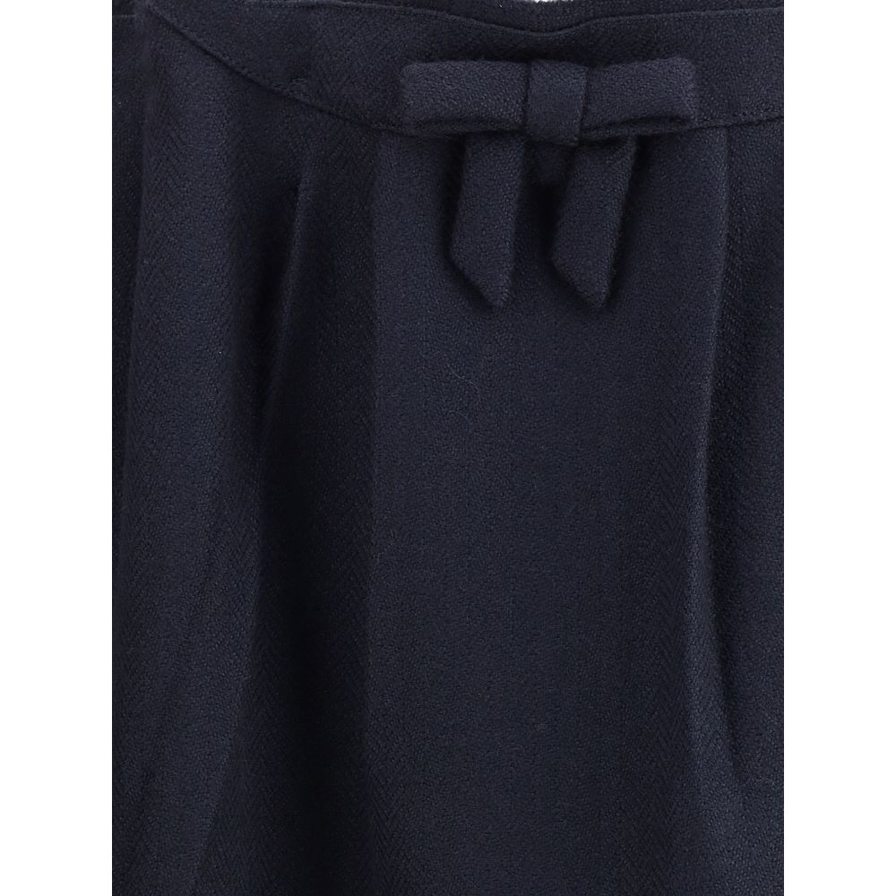 Prada Blue Fleece Wool Midi Skirt | Regal Royce