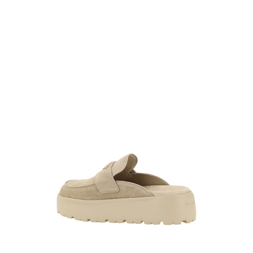 Prada Beige Rubber Platform Loafers | Regal Royce