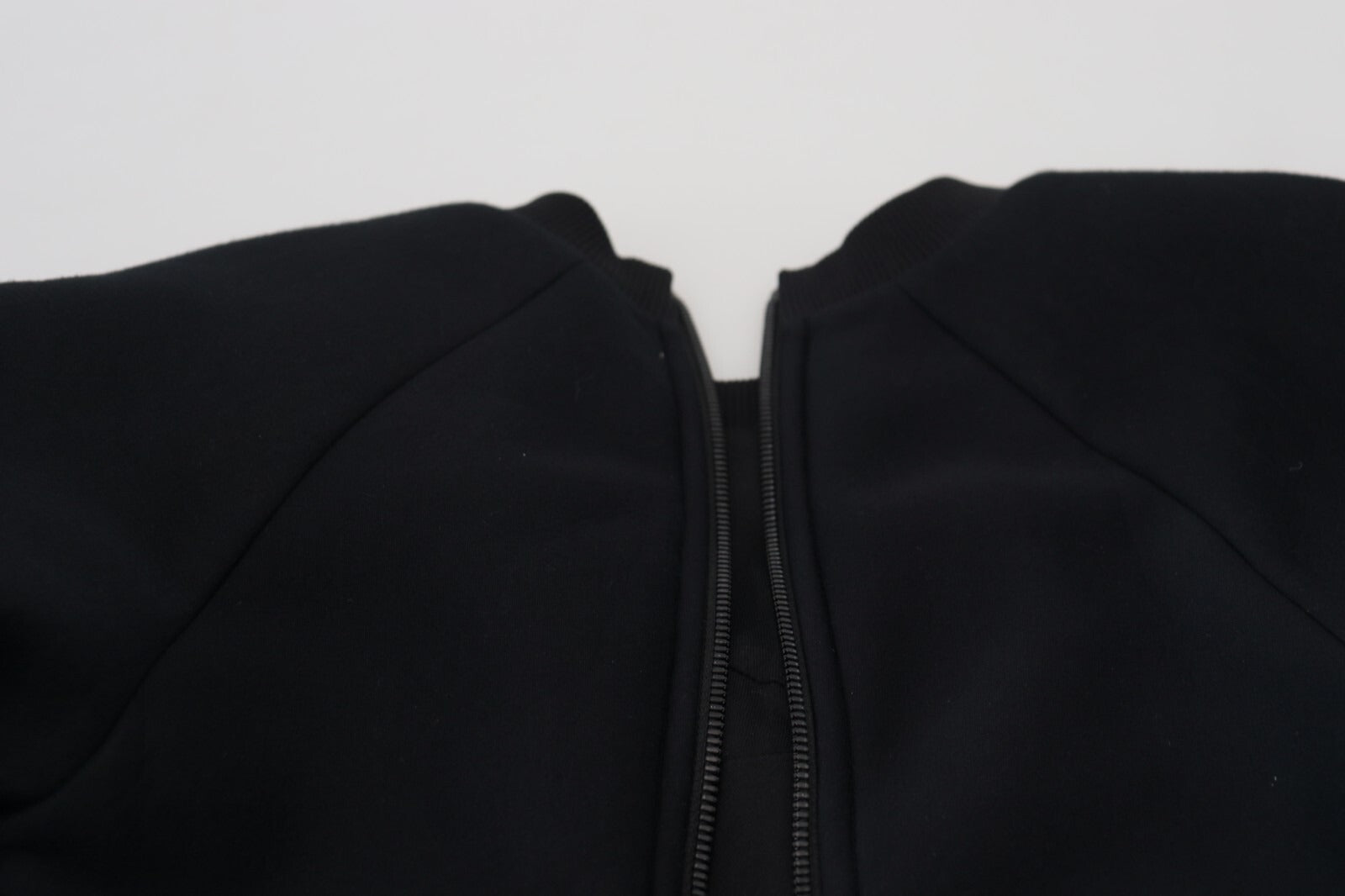 Philosophy Black Cropped Zipper Back Sweatshirt Sweater | Regal Royce