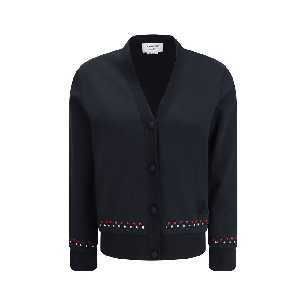 Thom Browne Black Cotton Cardigan | Regal Royce