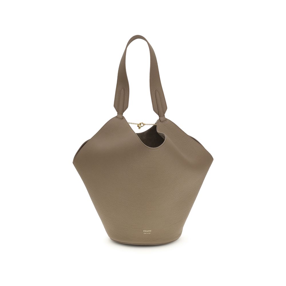 Khaite Beige Calf Leather Bos Taurus Shoulder Bag | Regal Royce