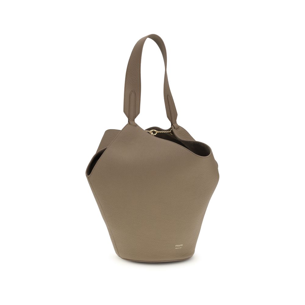 Khaite Beige Calf Leather Bos Taurus Shoulder Bag | Regal Royce