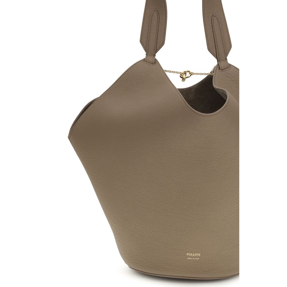 Khaite Beige Calf Leather Bos Taurus Shoulder Bag | Regal Royce