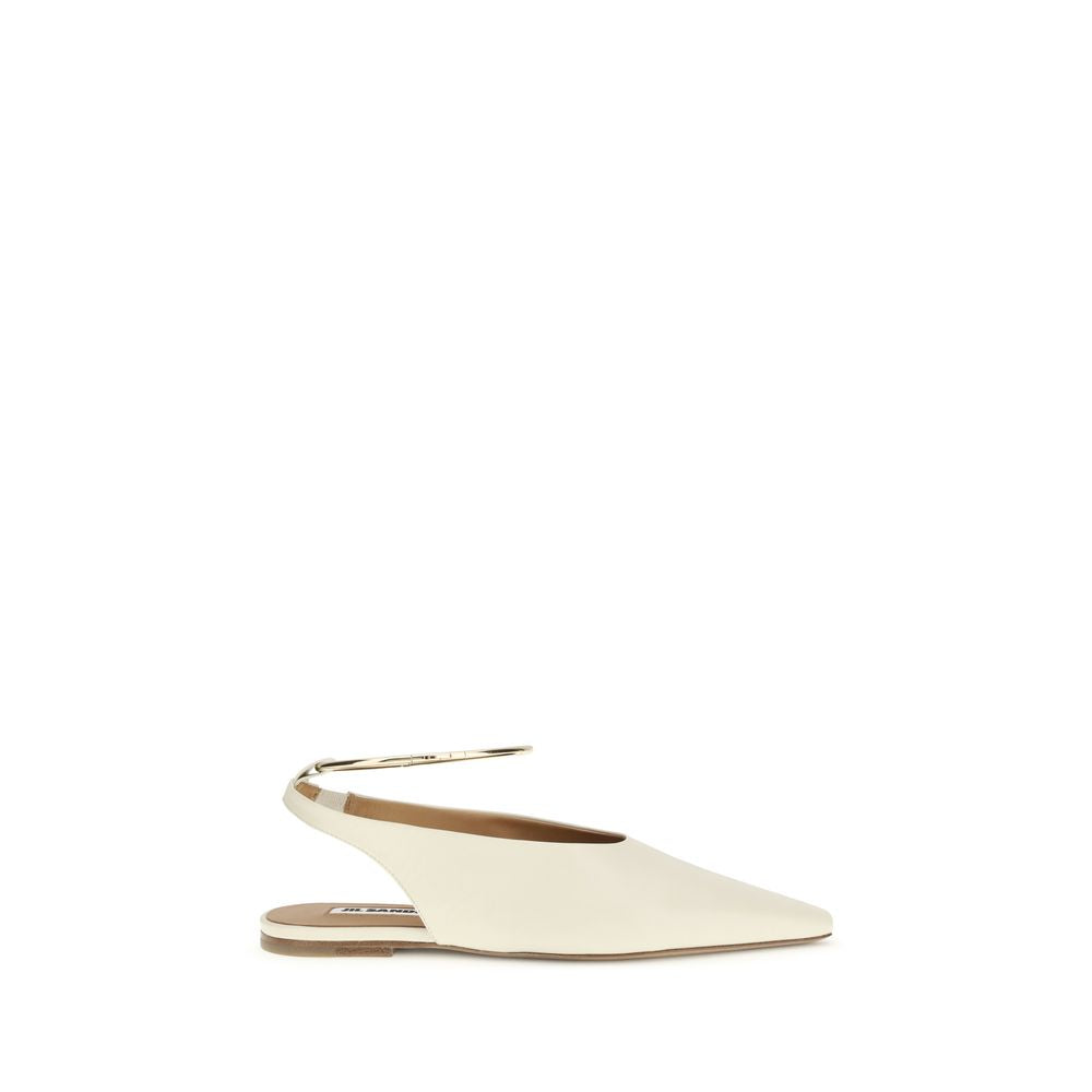 Jil Sander Beige Goatskin Ballet Flats | Regal Royce