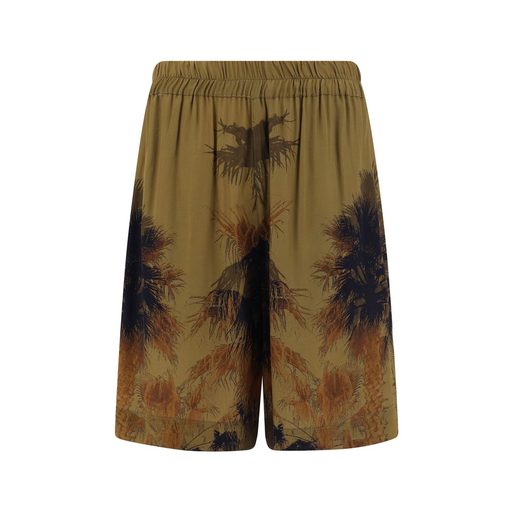 Laneus Brown Viscose Bermuda Shorts | Regal Royce