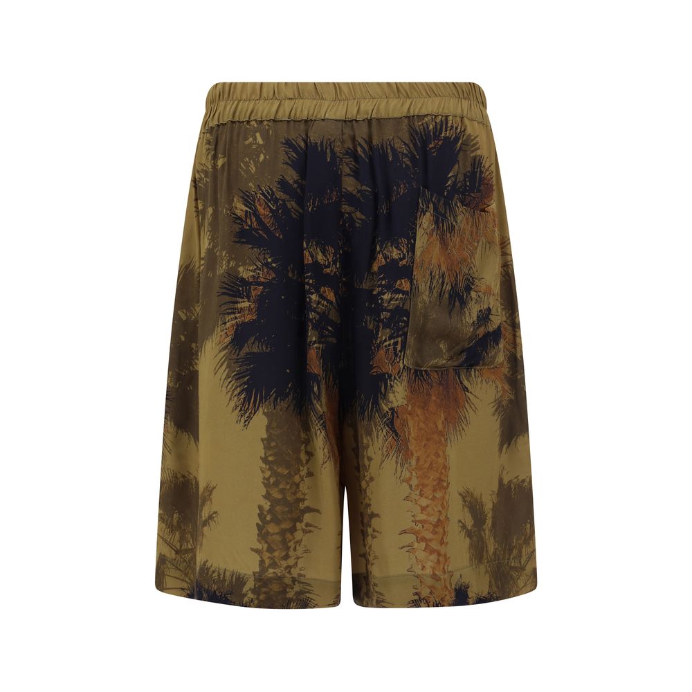 Laneus Brown Viscose Bermuda Shorts | Regal Royce