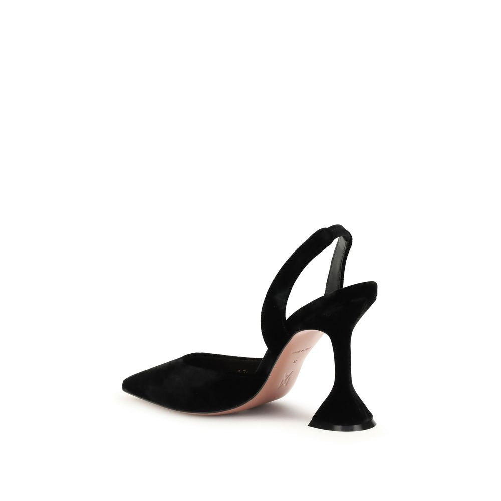 Amina Muaddi Black Rubber High Heel Pumps | Regal Royce