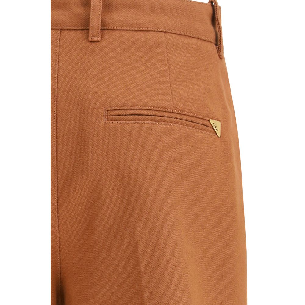 Chloé Brown Cotton Flared Pants | Regal Royce