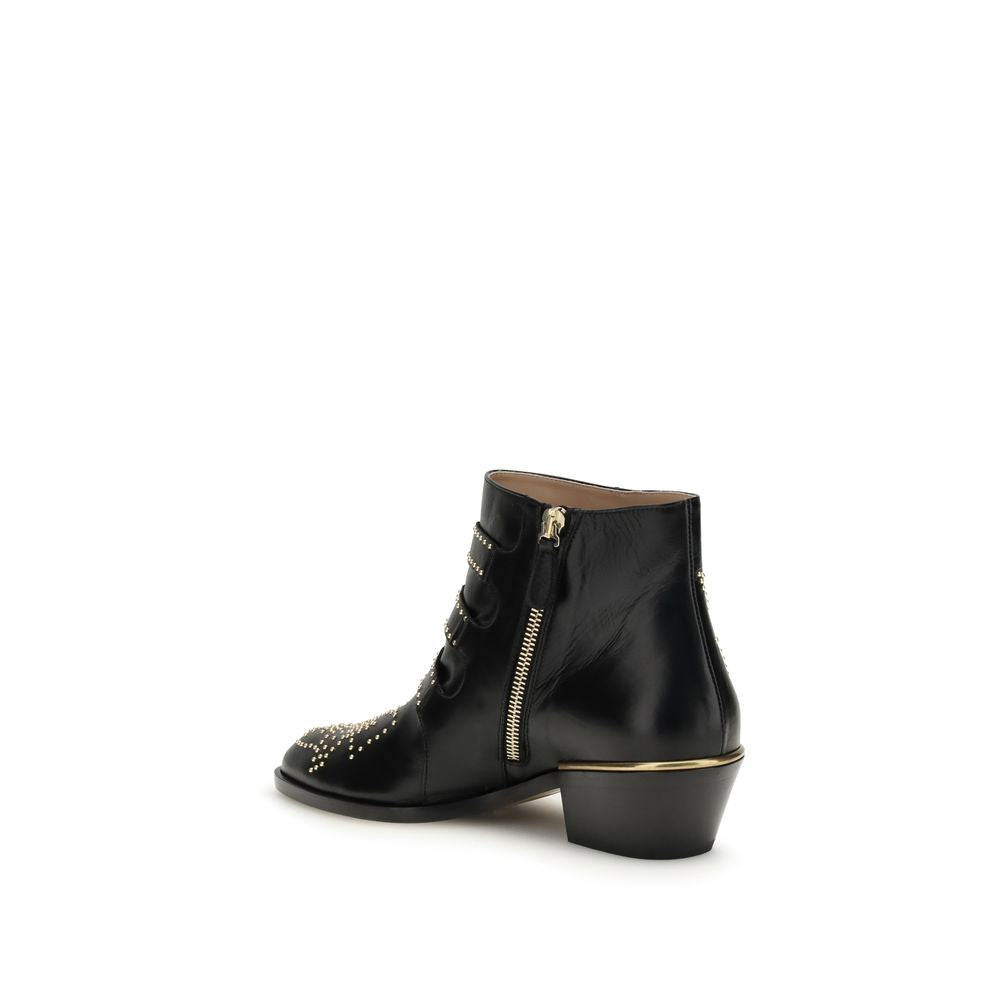 Chloé Black Calf Leather Bos Taurus Lace-Up Boots | Regal Royce