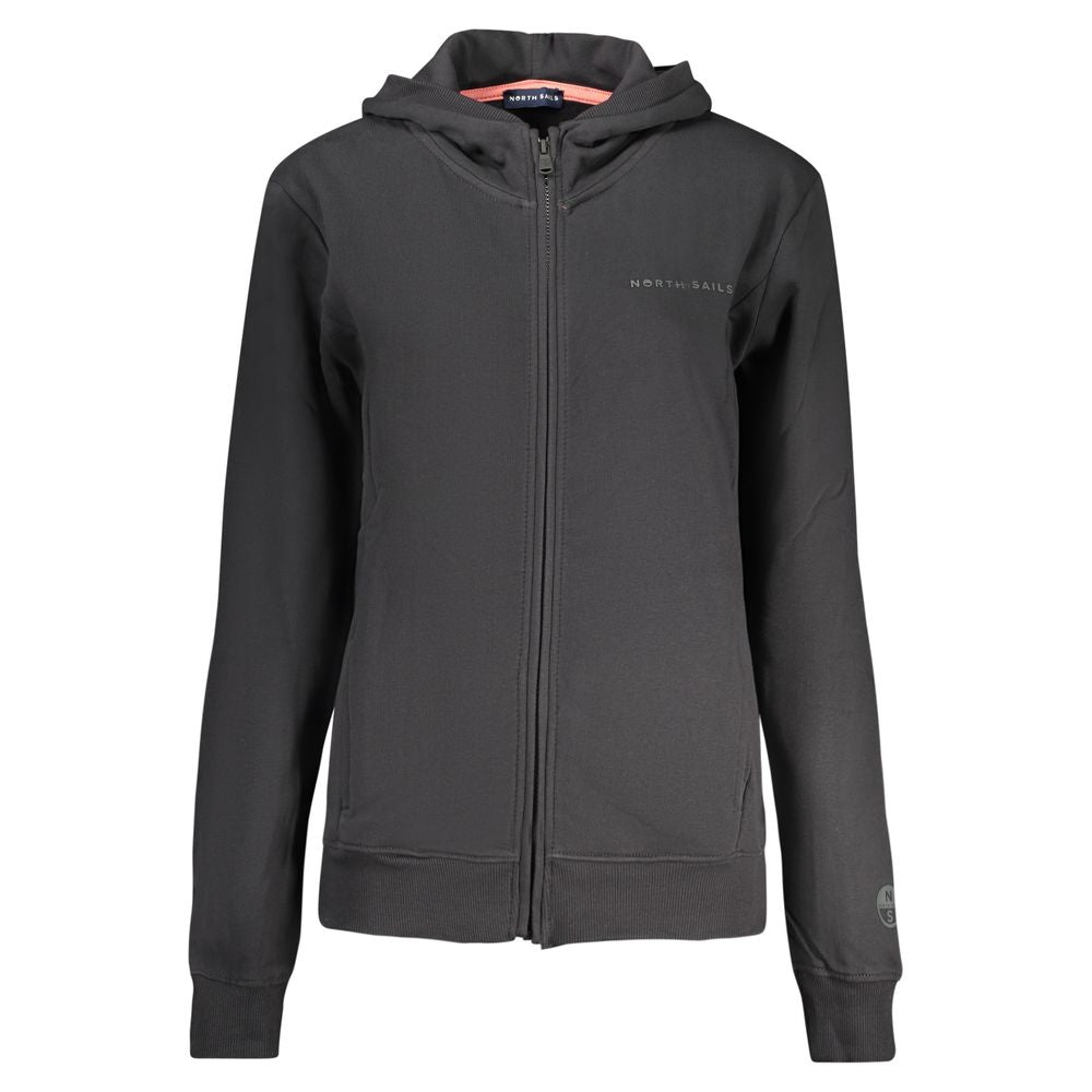 North Sails Black Cotton Women Hoodie | Regal Royce