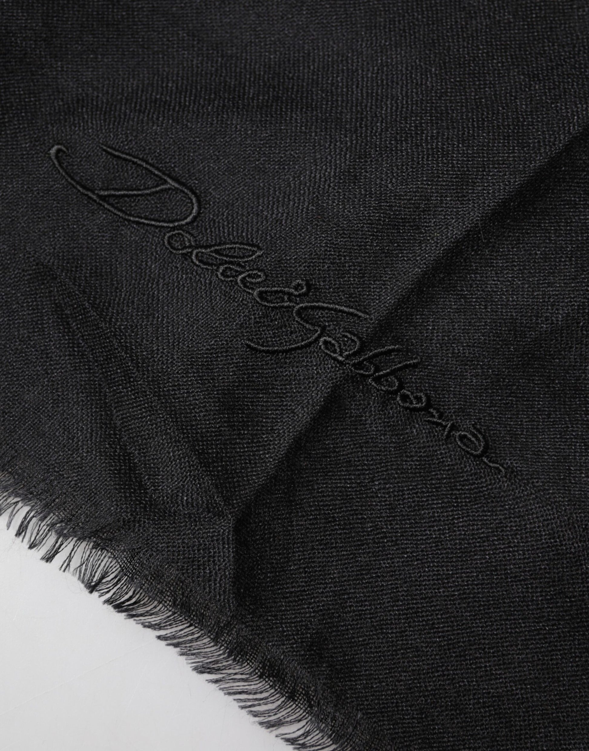 Dolce & Gabbana Black Cashmere Knit Neck Wrap Shawl Scarf | Regal Royce