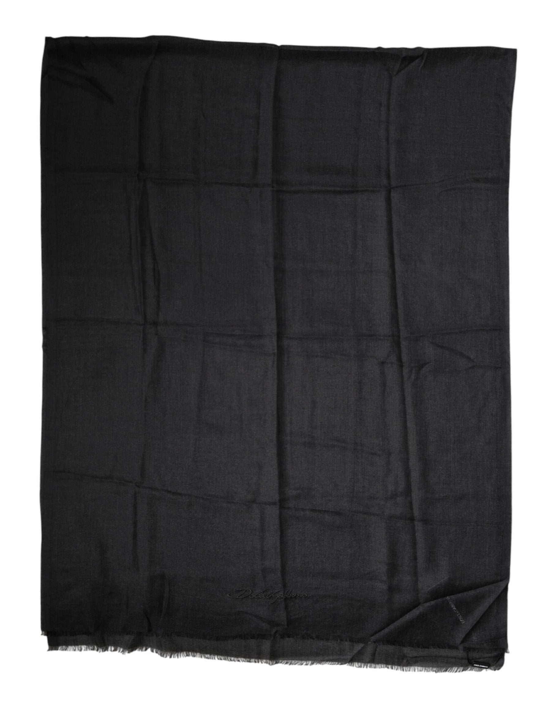 Dolce & Gabbana Black Cashmere Knit Neck Wrap Shawl Scarf | Regal Royce
