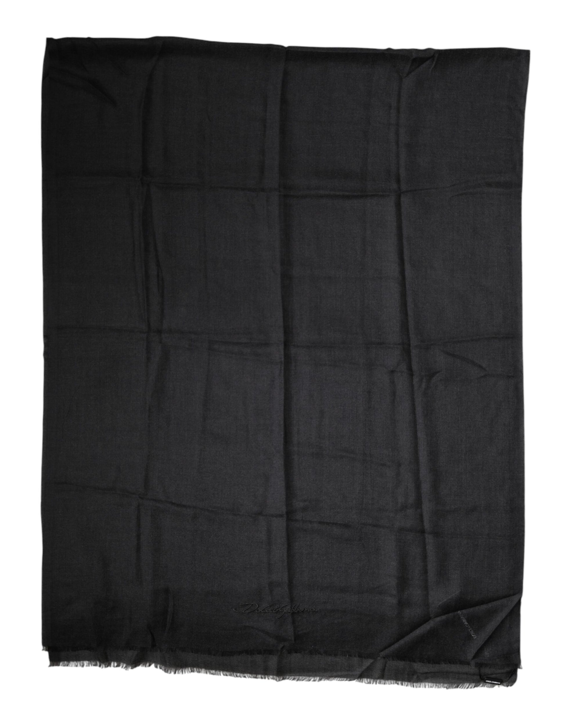 Dolce & Gabbana Black Cashmere Knit Neck Wrap Shawl Scarf | Regal Royce