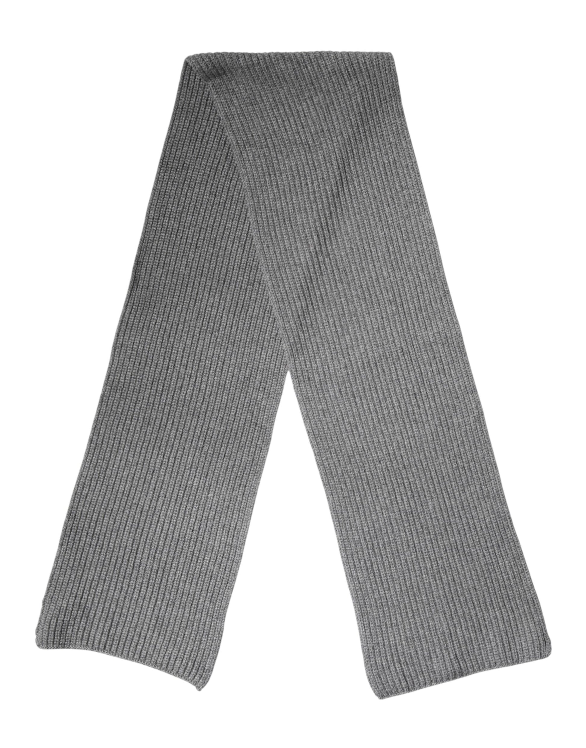 Dolce & Gabbana Gray Cashmere Knit Neck Wrap Shawl Scarf | Regal Royce