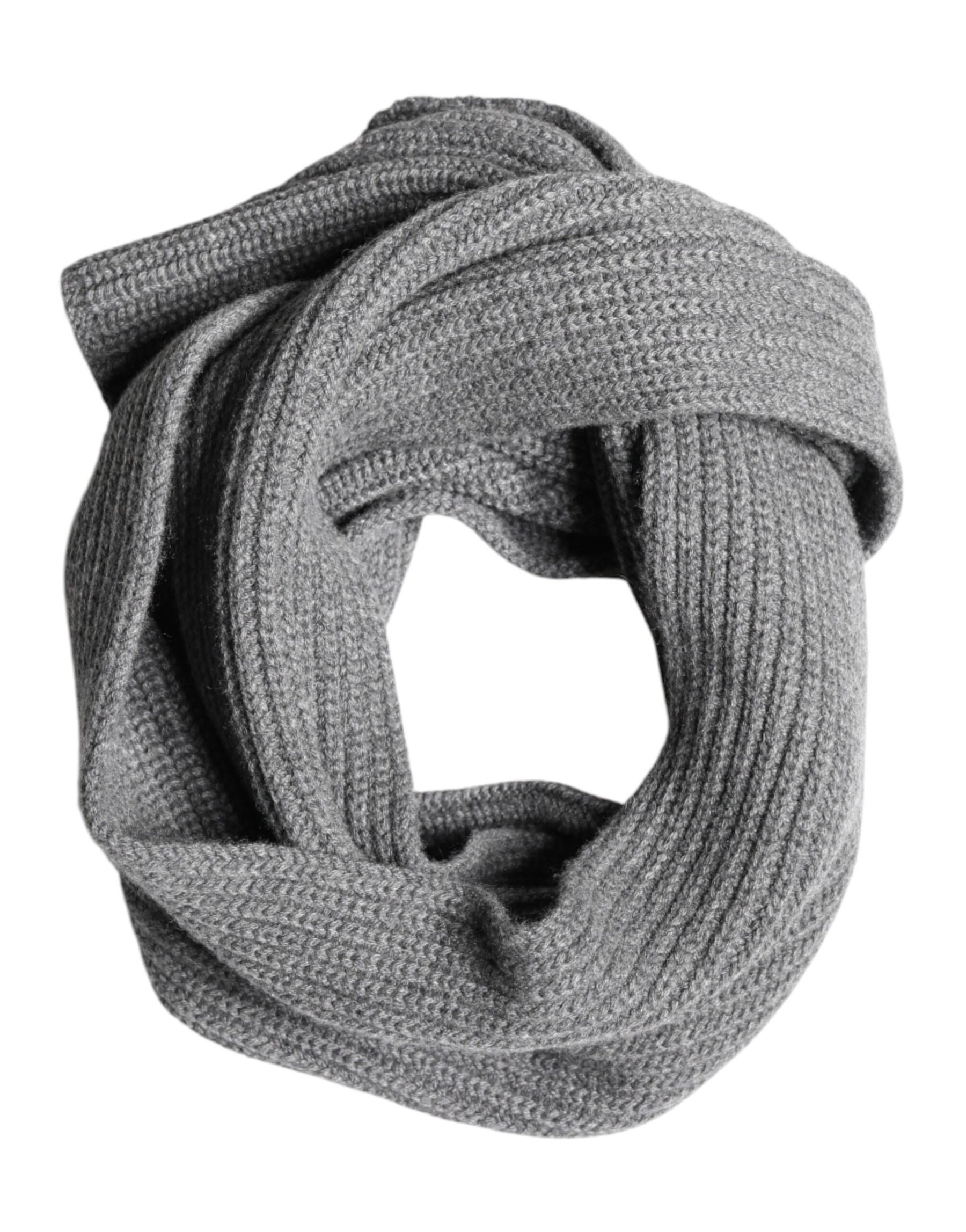 Dolce & Gabbana Gray Cashmere Knit Neck Wrap Shawl Scarf | Regal Royce