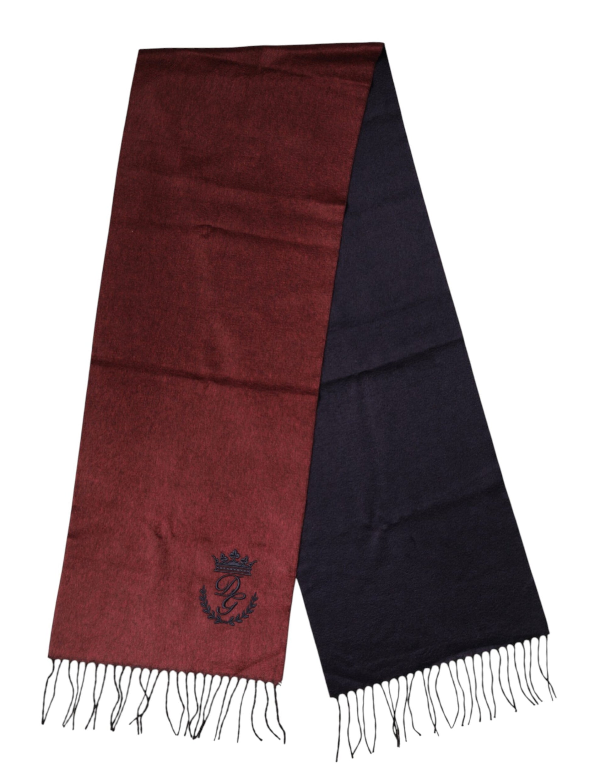 Dolce & Gabbana Maroon Silk Neck Wrap Shawl Fringes  Scarf | Regal Royce