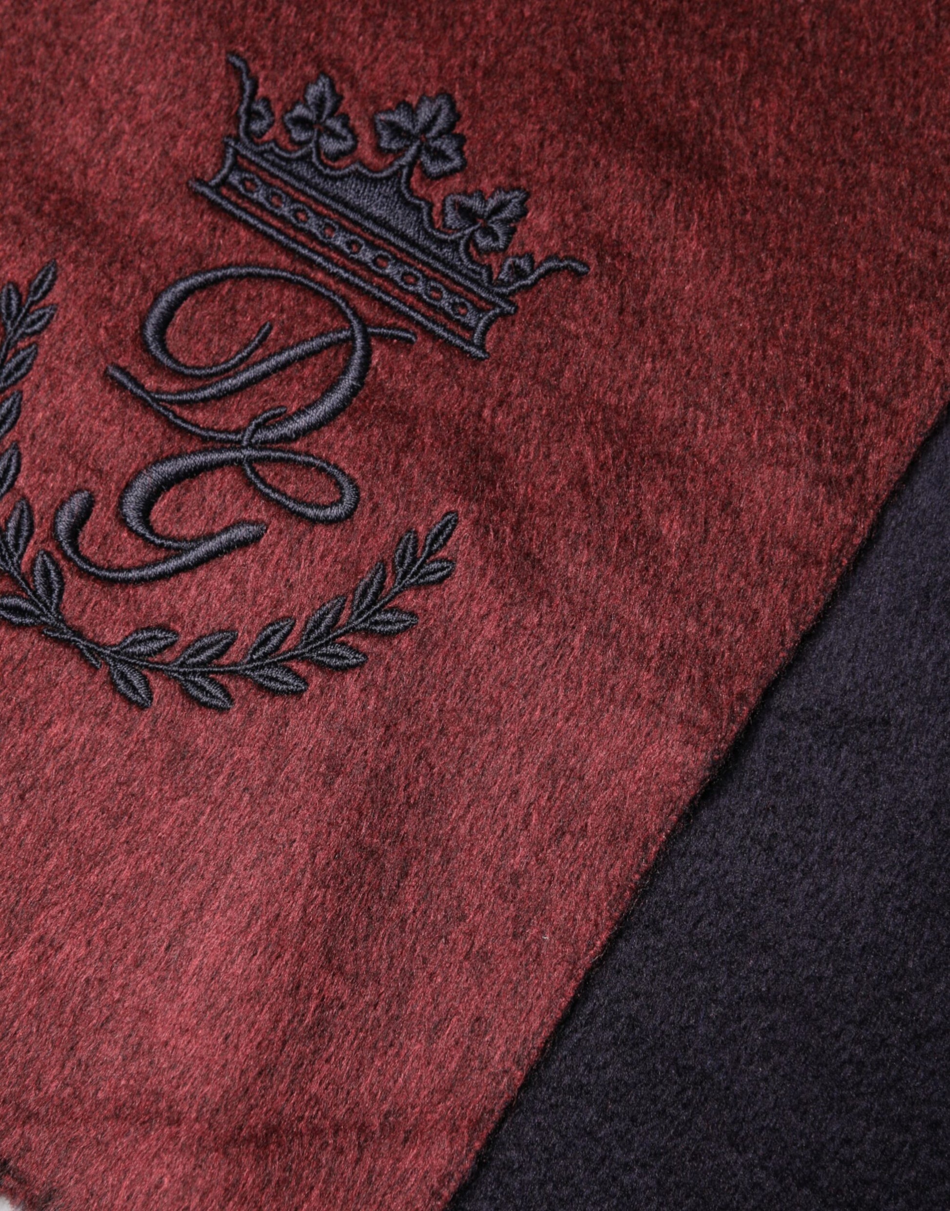 Dolce & Gabbana Maroon Silk Neck Wrap Shawl Fringes  Scarf | Regal Royce