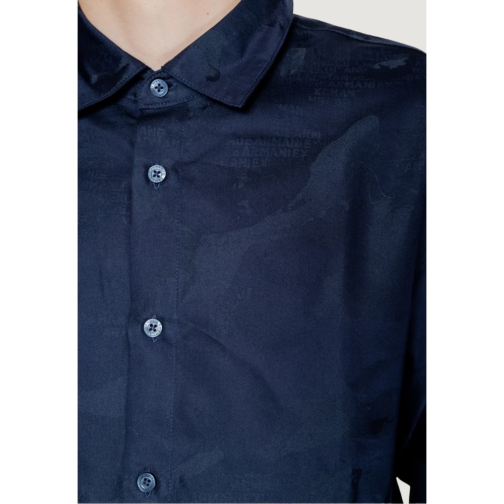 Armani Exchange Blue Cotton Dress Shirt | Regal Royce