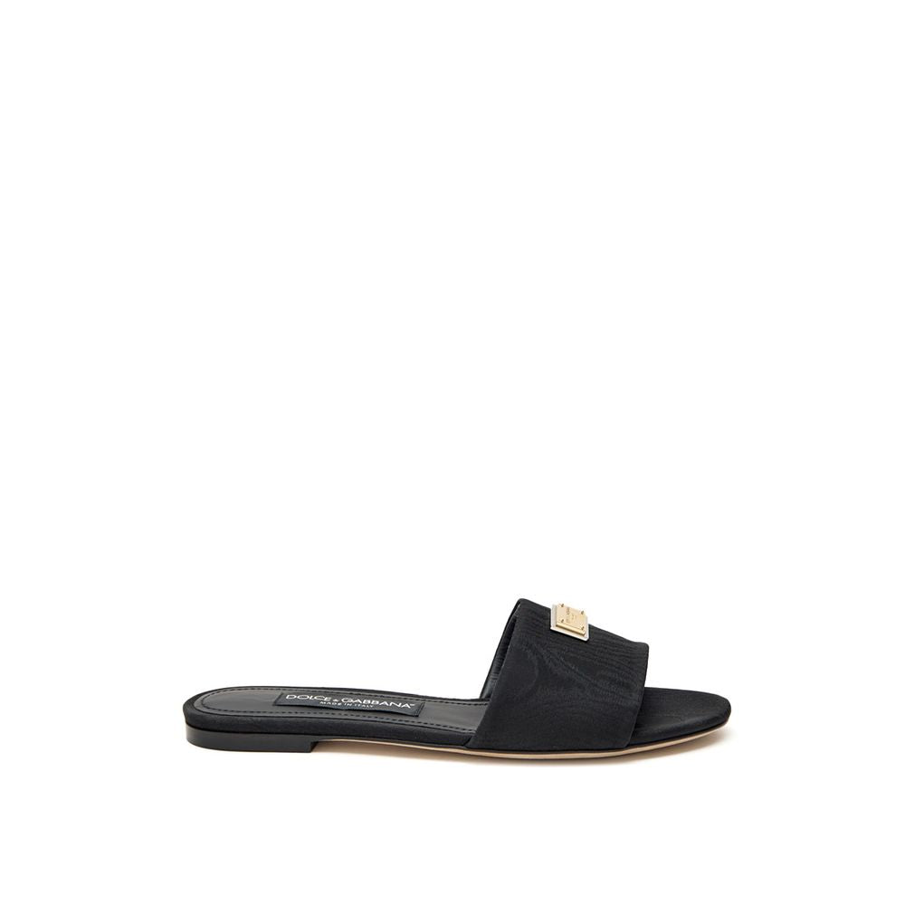 Dolce & Gabbana Black Polyester Slippers | Regal Royce