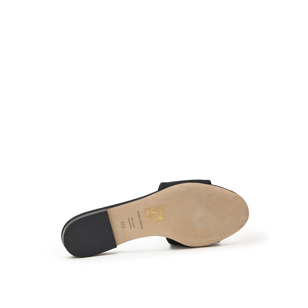 Dolce & Gabbana Black Polyester Slippers | Regal Royce