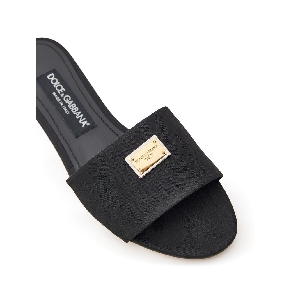 Dolce & Gabbana Black Polyester Slippers | Regal Royce