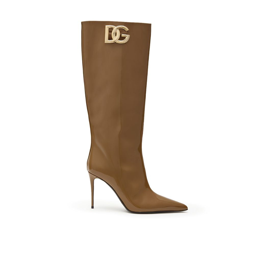 Dolce & Gabbana Brown Leather High Heel Boots | Regal Royce