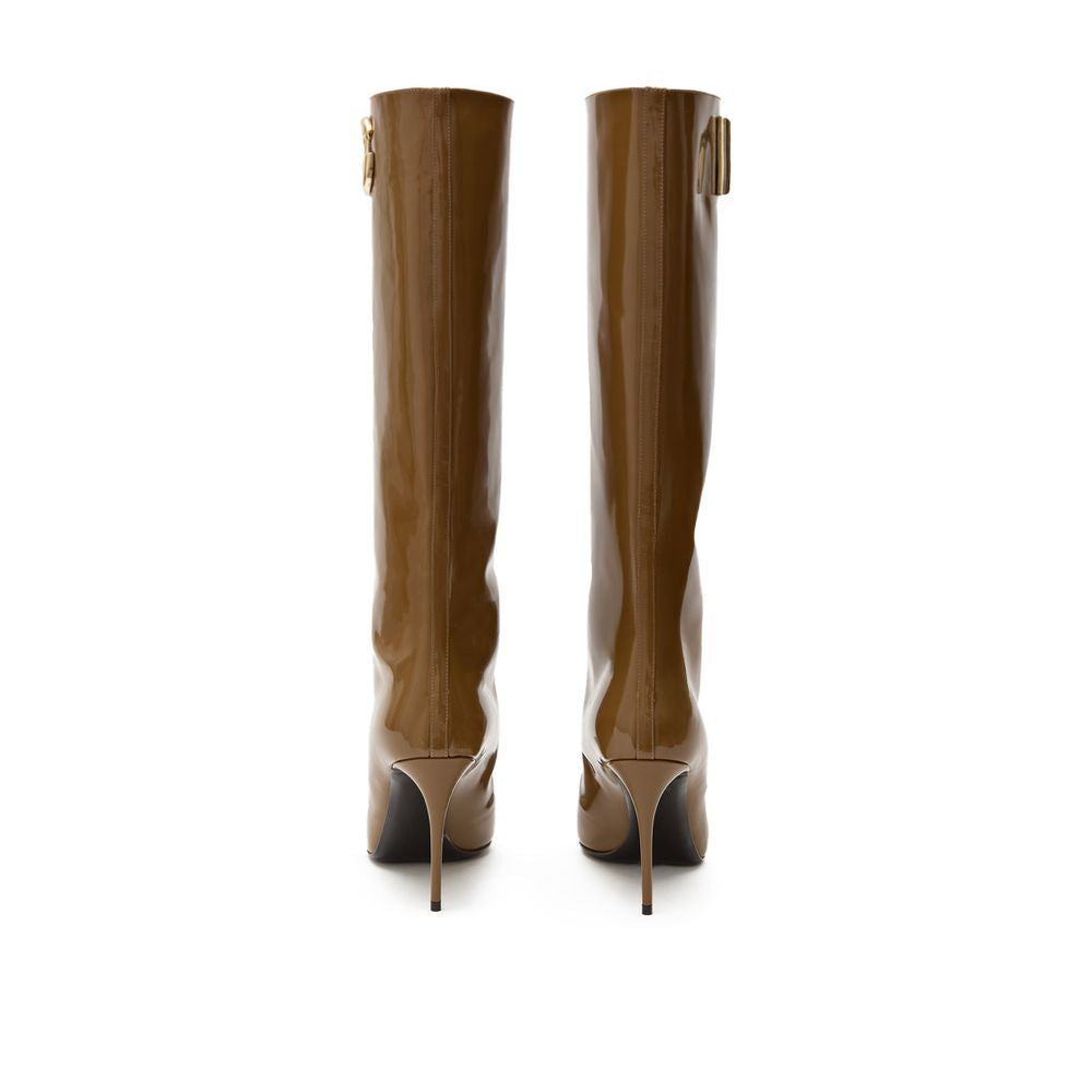 Dolce & Gabbana Brown Leather High Heel Boots | Regal Royce