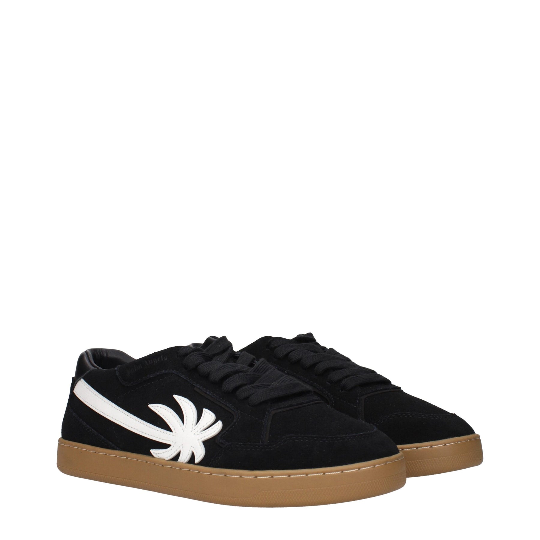 Palm Angels Black Leather Low Top Sneakers | Regal Royce