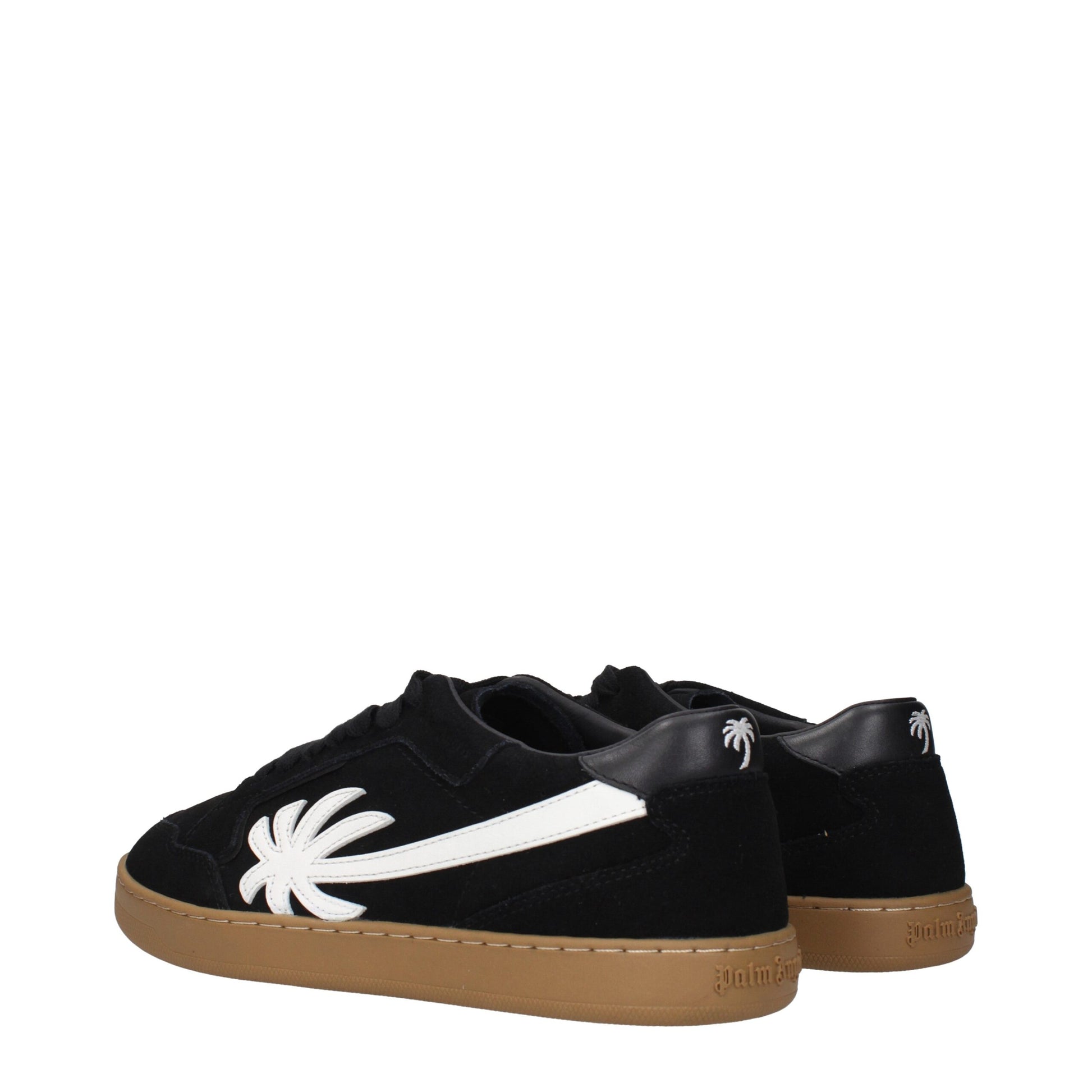 Palm Angels Black Leather Low Top Sneakers | Regal Royce