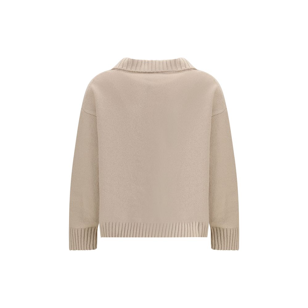 Max Mara Beige Fleece Wool Sweatshirt