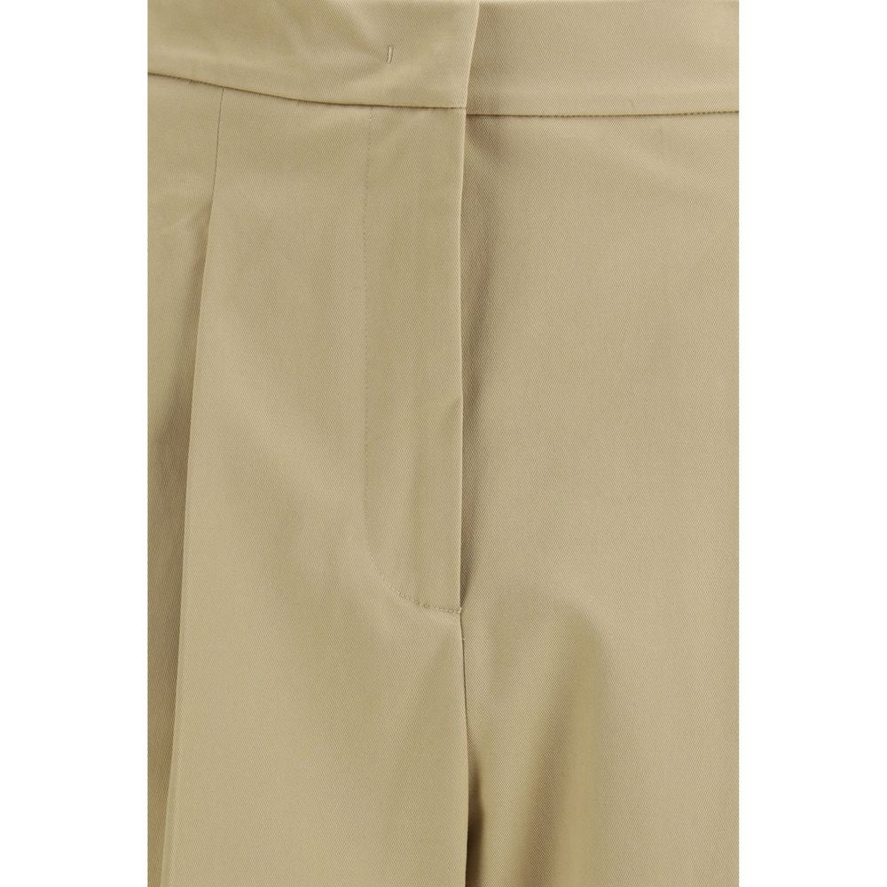 Max Mara Beige Cotton Cropped Pants | Regal Royce