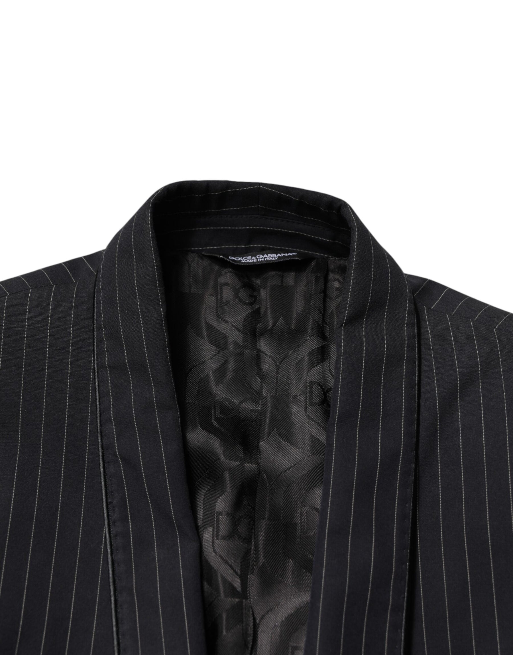 Dolce & Gabbana Black Stripes 1 Button Suit Jacket Blazer | Regal Royce