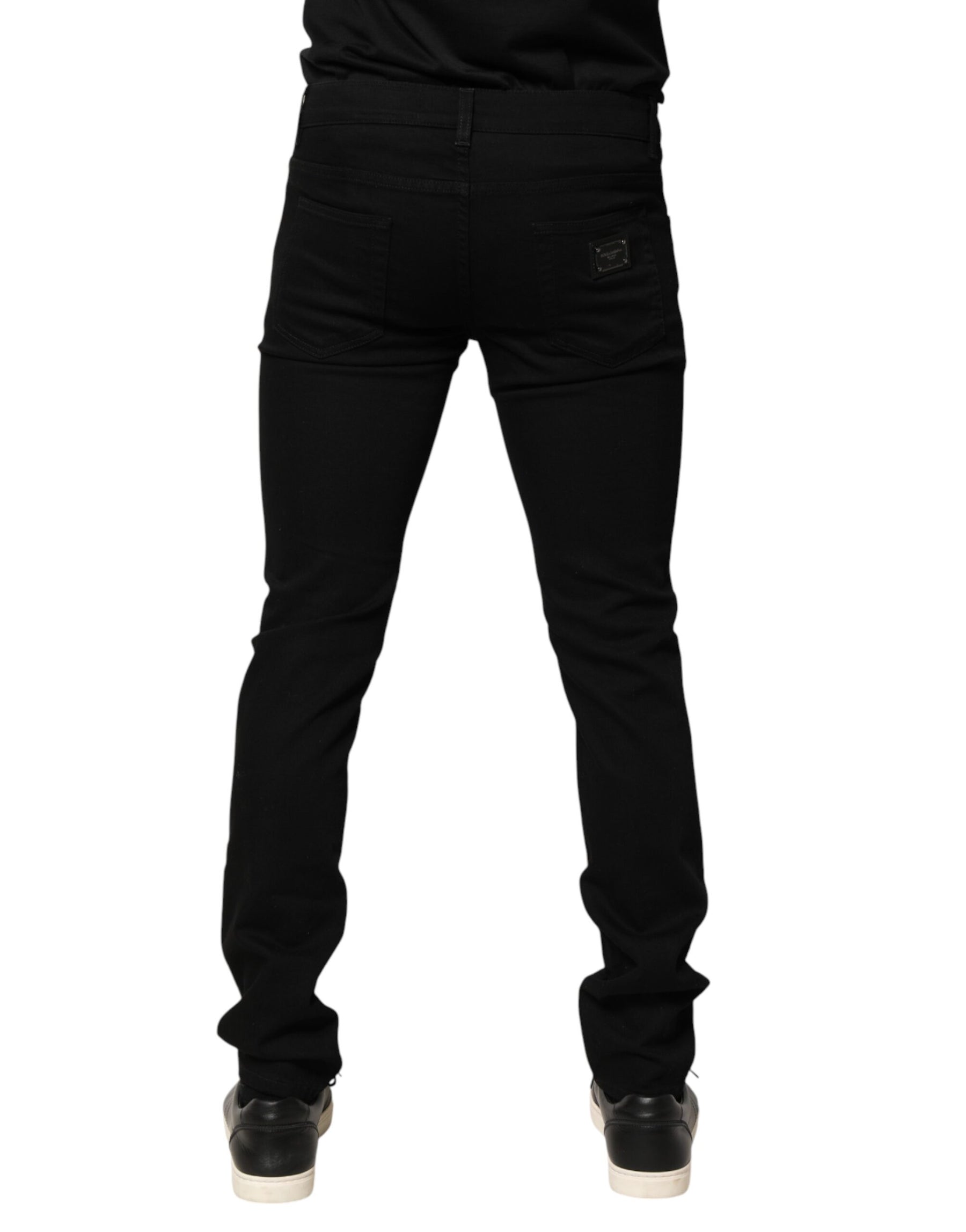 Dolce & Gabbana Black Sacred Heart Men Cotton Denim Jeans | Regal Royce