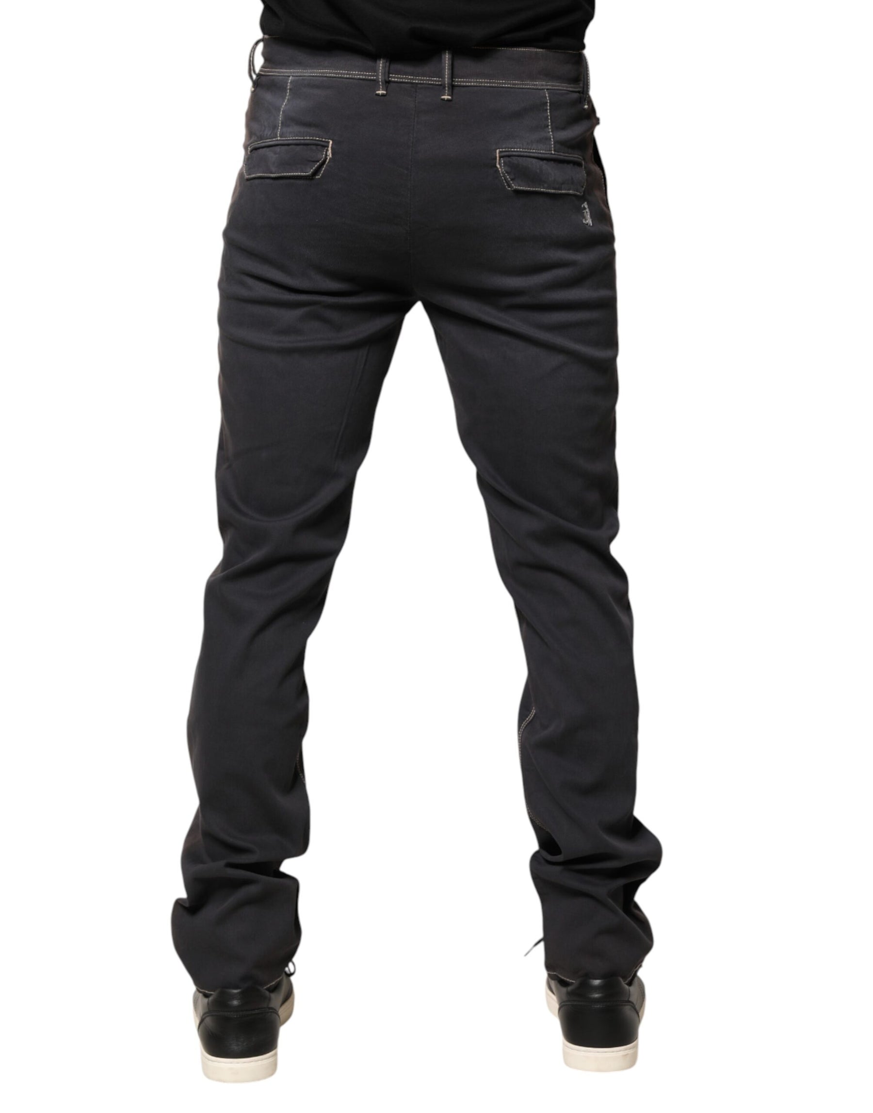 Jeckerson Dark Gray Mid Waist Skinny Fit Men Denim Trouser Jeans | Regal Royce