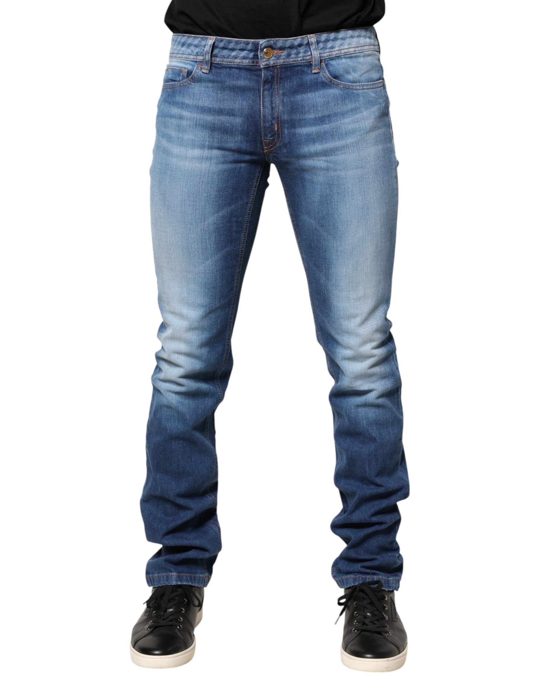 Just Cavalli Blue Washed Mid Waist Skinny Denim Trouser Jeans | Regal Royce