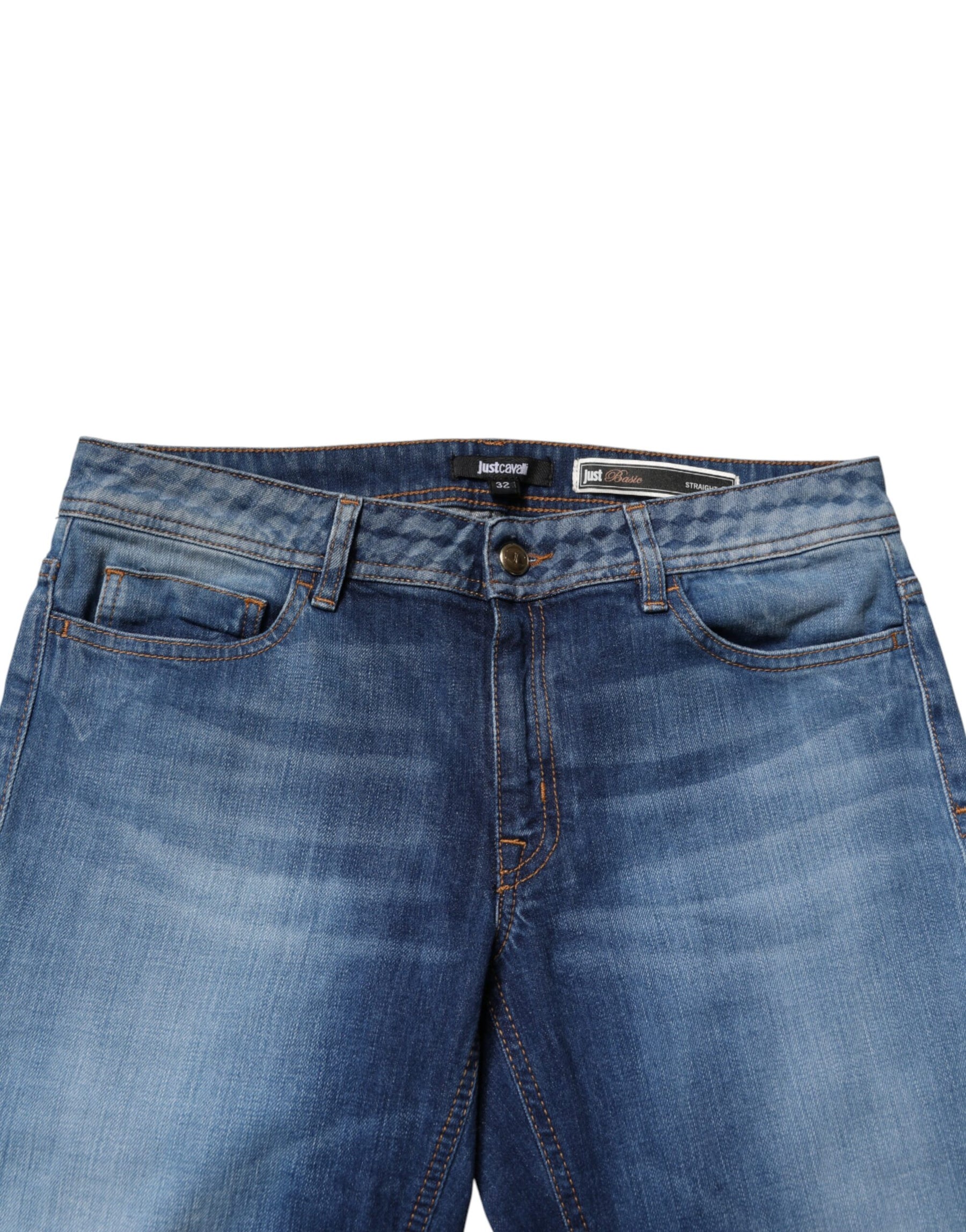 Just Cavalli Blue Washed Mid Waist Skinny Denim Trouser Jeans | Regal Royce