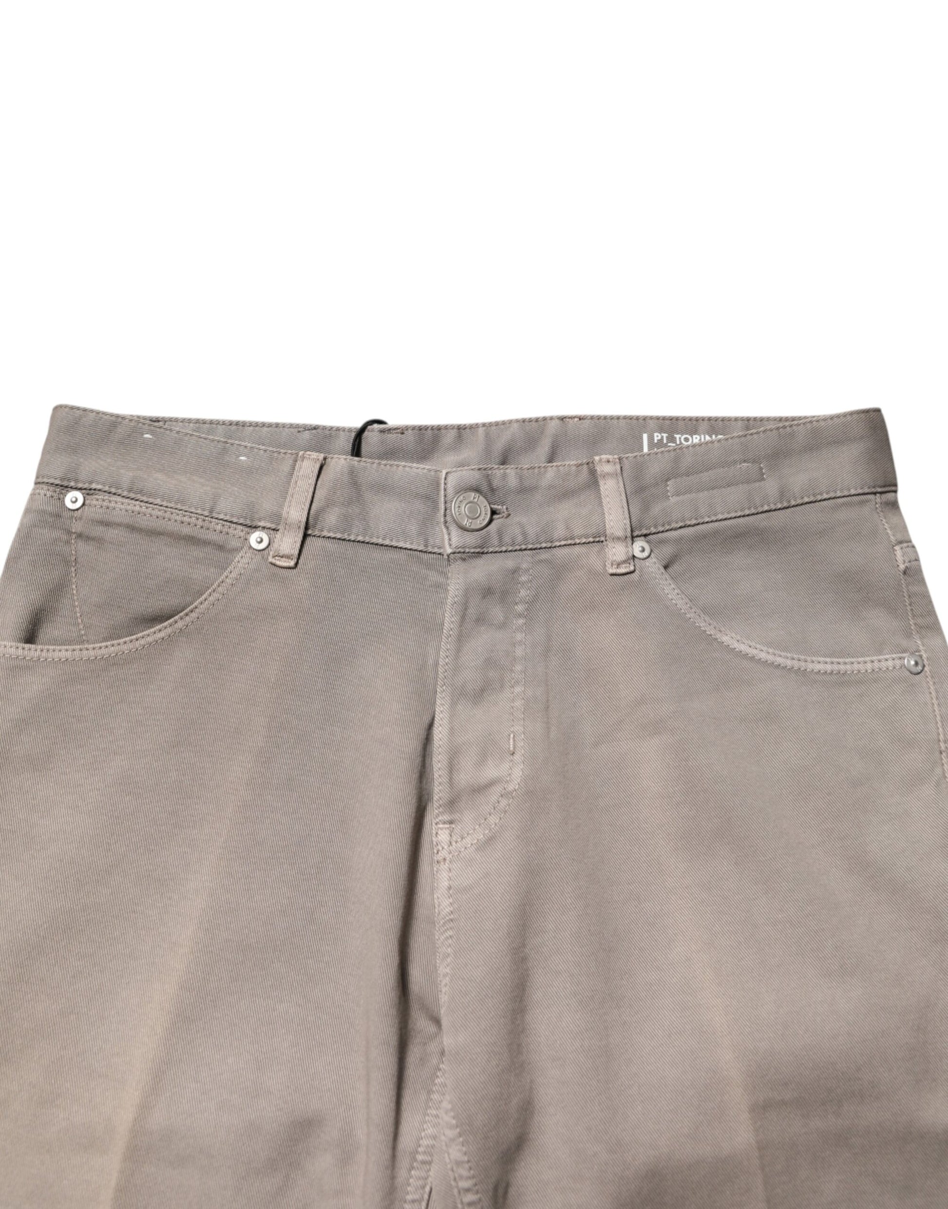 PT Torino Brown Bull Denim Reggae Mastice Straight Trouser Jeans