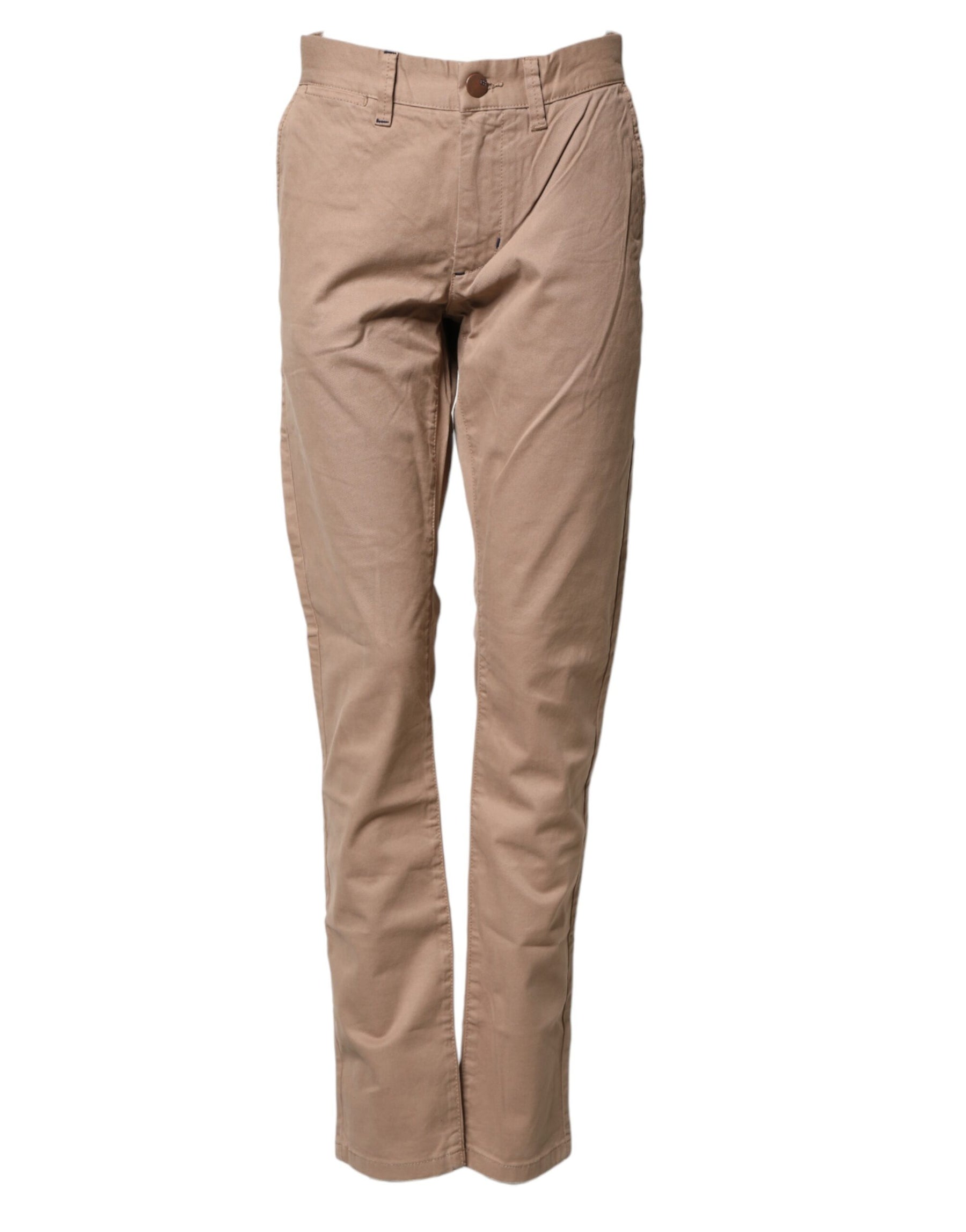 Sun68 Beige Cotton Mid Waist Straight Men Chino Trouser Pants | Regal Royce