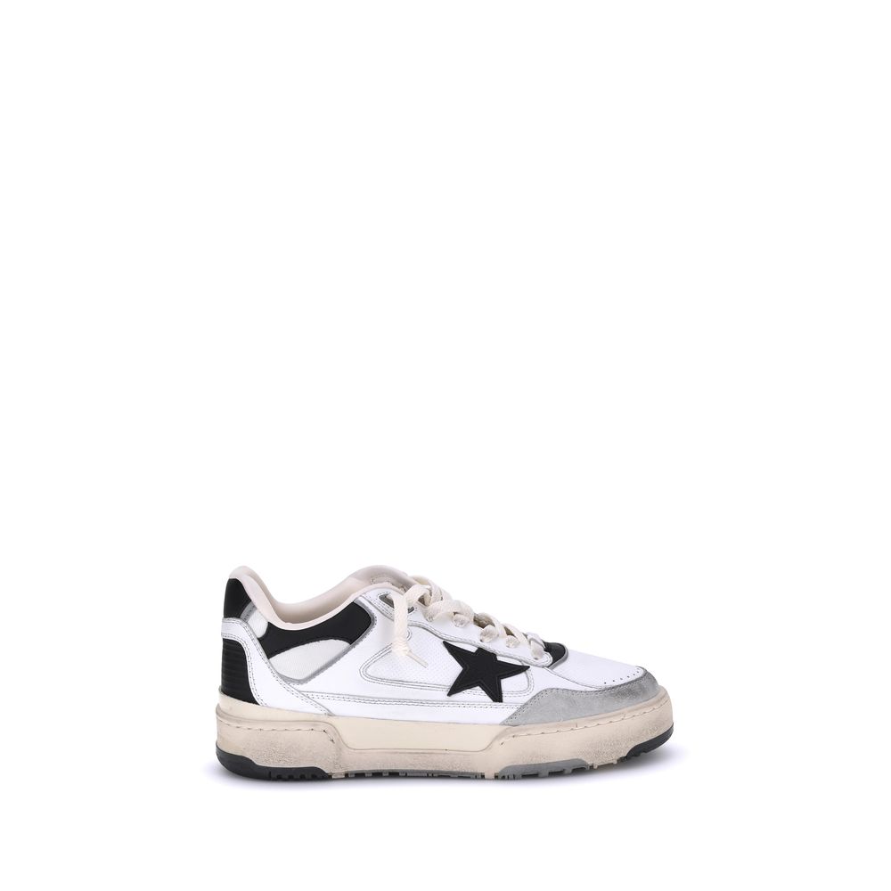 Golden Goose White Calf Leather Bos Taurus Chunky Sneakers | Regal Royce