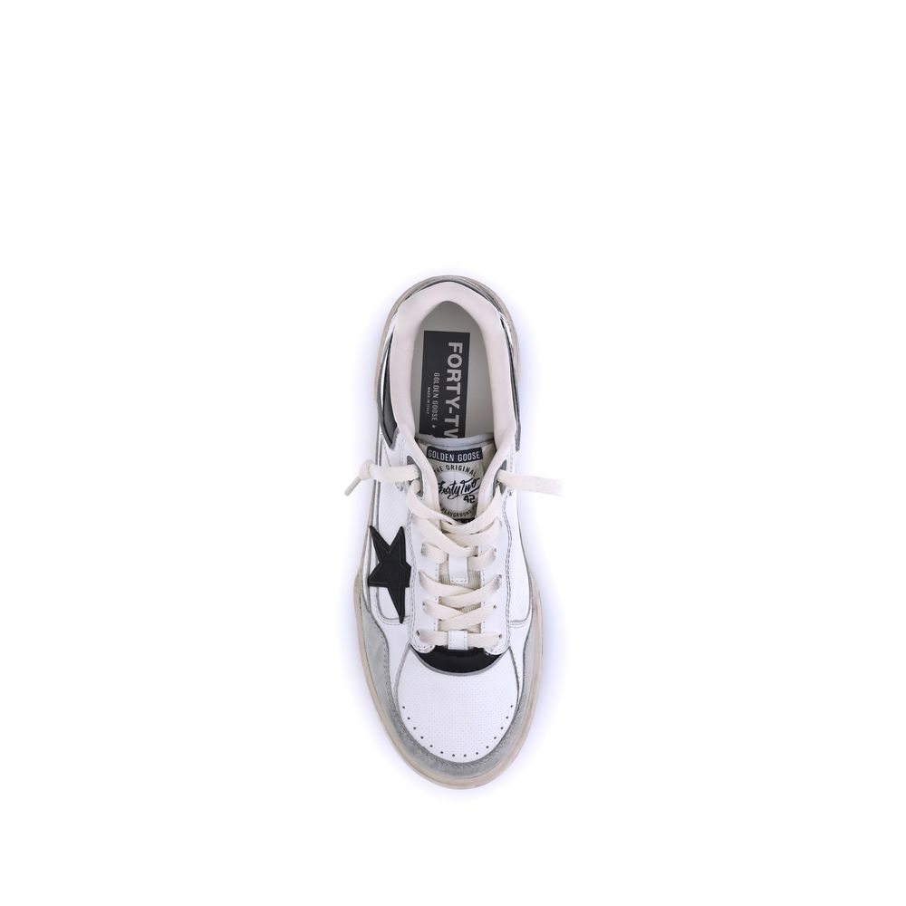 Golden Goose White Calf Leather Bos Taurus Chunky Sneakers | Regal Royce