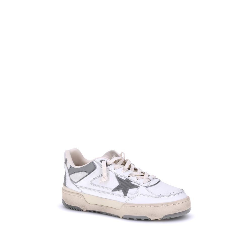 Golden Goose Gray Calf Leather Bos Taurus Chunky Sneakers | Regal Royce